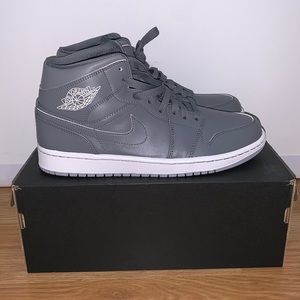 Gray Air Jordan 1s Mid
